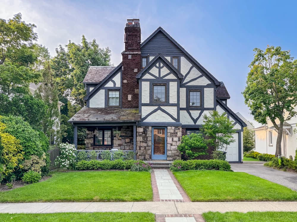Family home with a front lawn